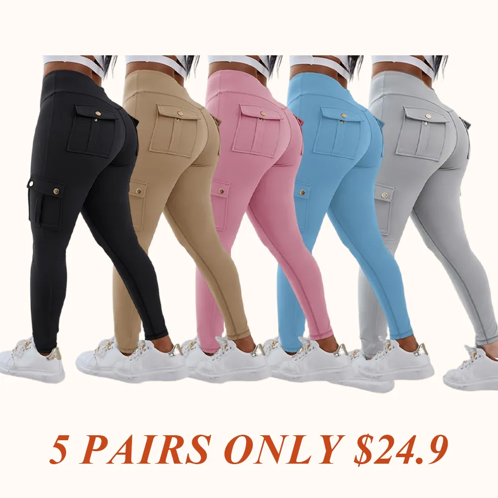 Womens Butt Lifting Leggings with Flap Pockets High