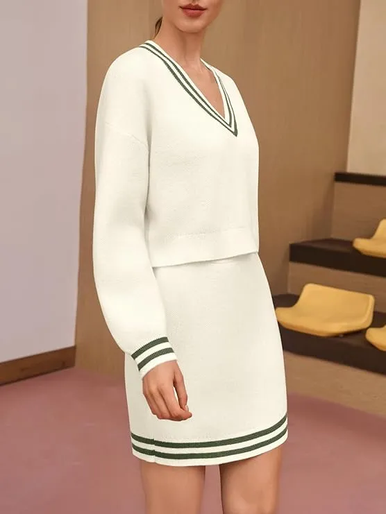 Women’s 2 Piece Knit Sweater & Mini Skirt Set