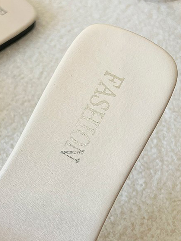 Chains Open Toe Split-Joint Square-Toe Slippers