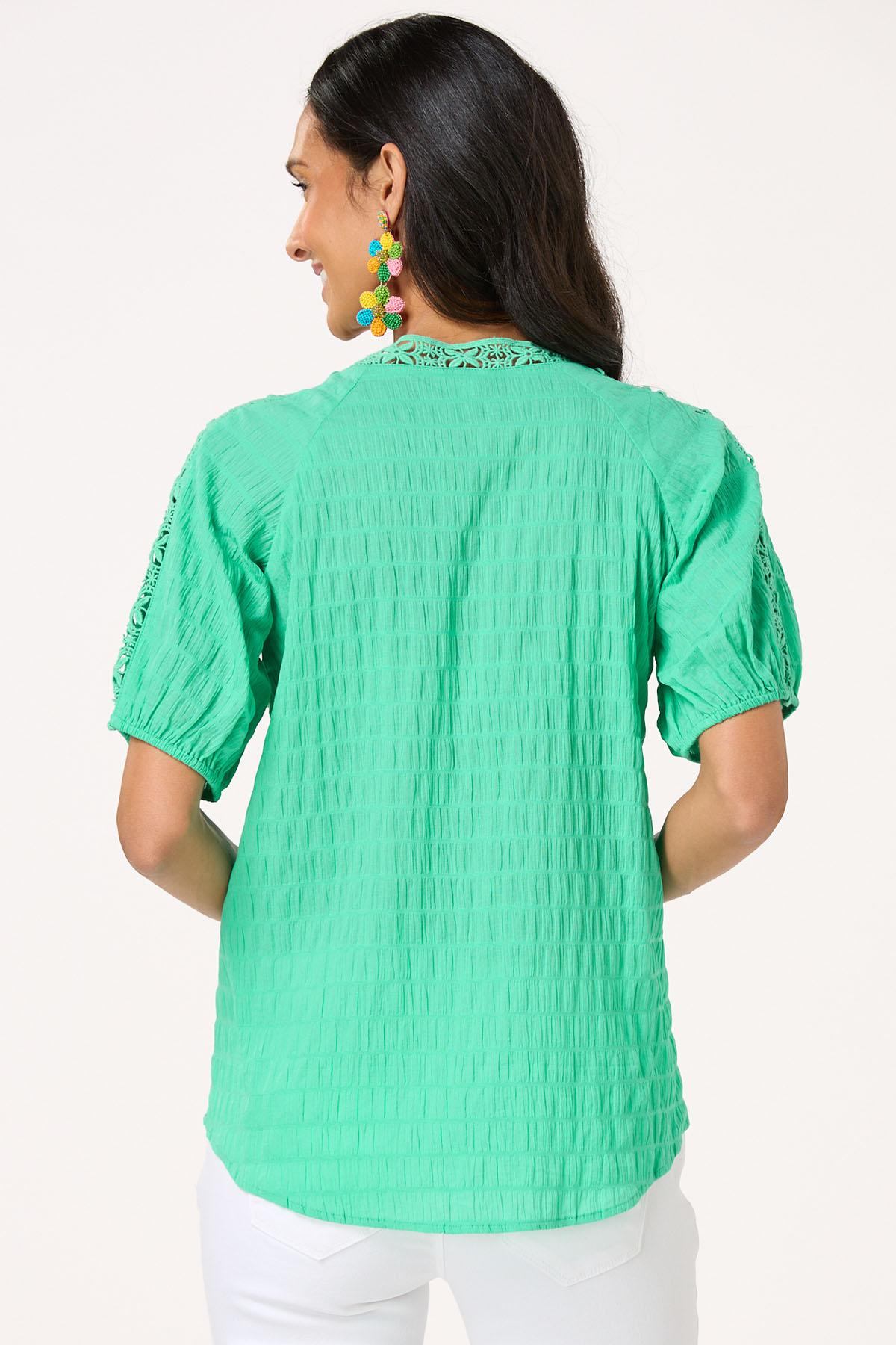 Floral Crochet Trim Top