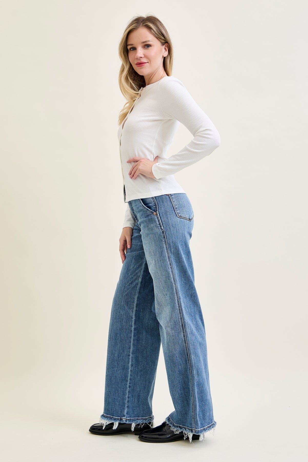 Sage High Rise Retro Wide Leg