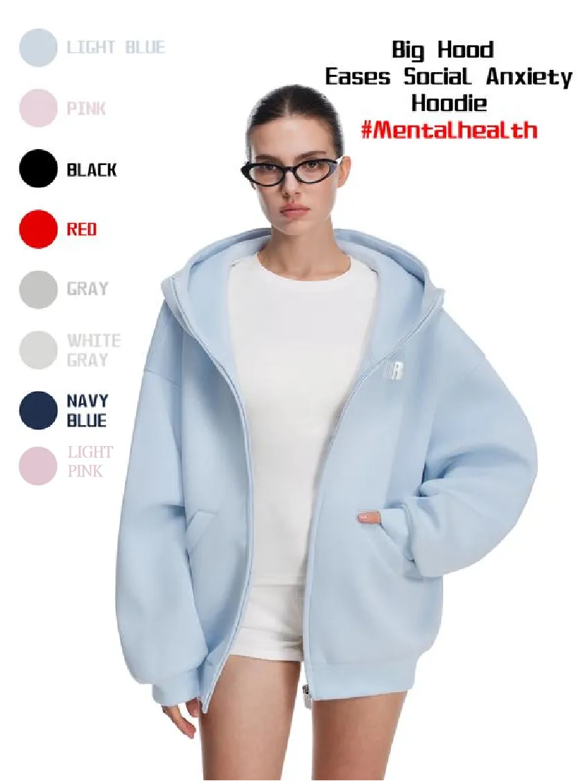 Women's Big Hood Eases Social Anxiety Hoodie