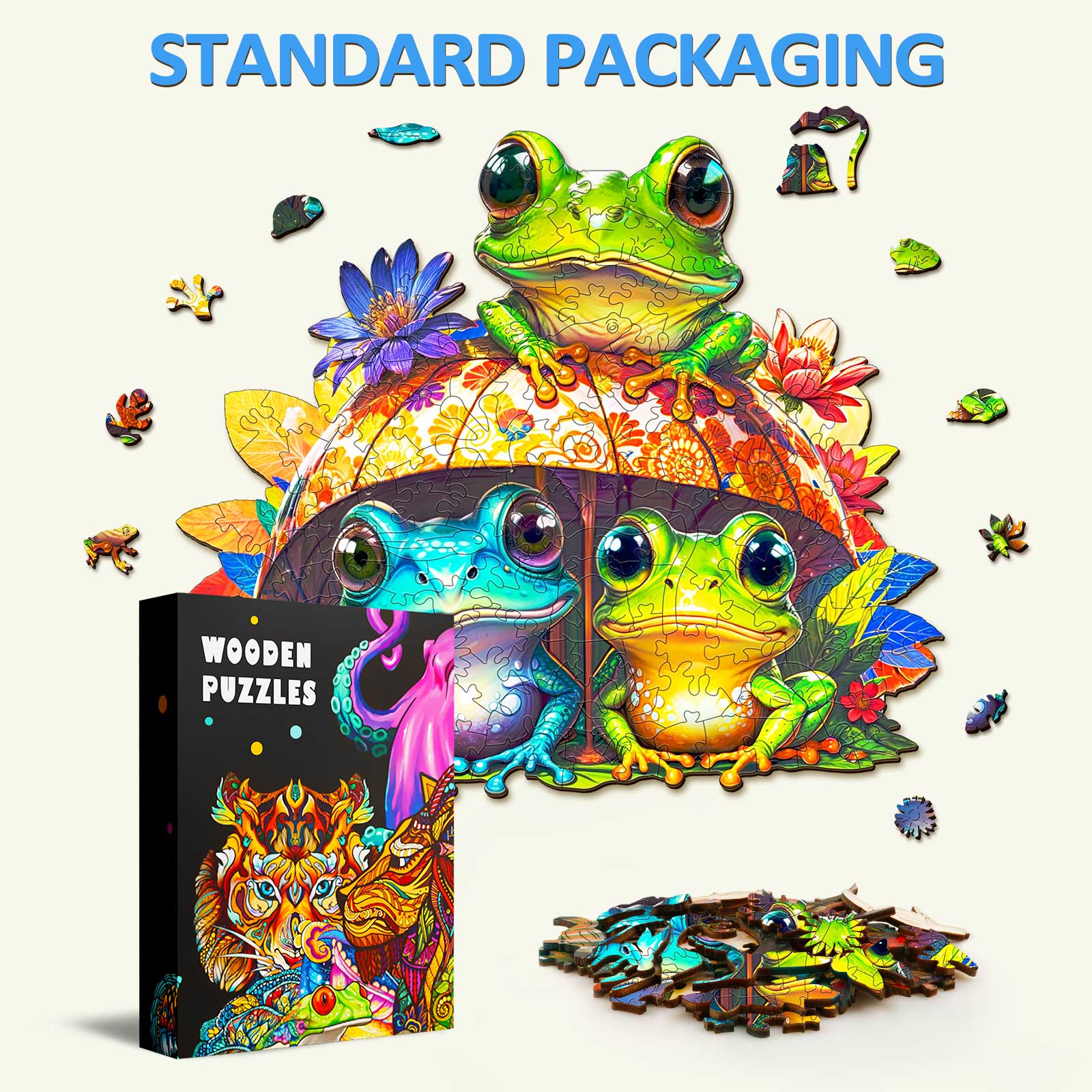 Frog Brothers Wooden Jigsaw Puzzle