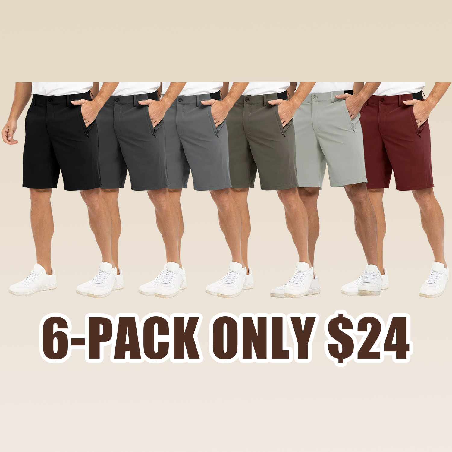 Men's Fashion 【Plus Size,32-52】 9'' Golf Work Shorts Stretch Waistband Quick-Dry Fit Hiking Casual Business Dress Athletic Mens Lightweight Pants 3 Pockets