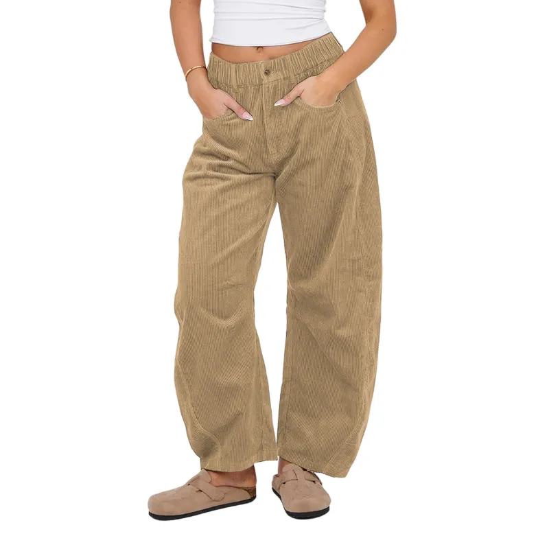 Corduroy Barrel Pants for Women Cord Pants