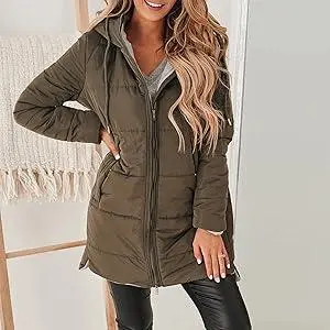 Womens Warm Puffer Down Jacket Hooded