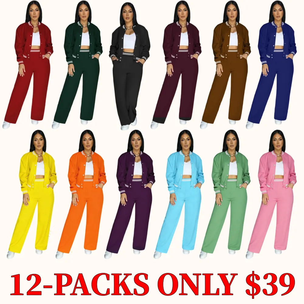 Women's solid color two-piece sportswear set