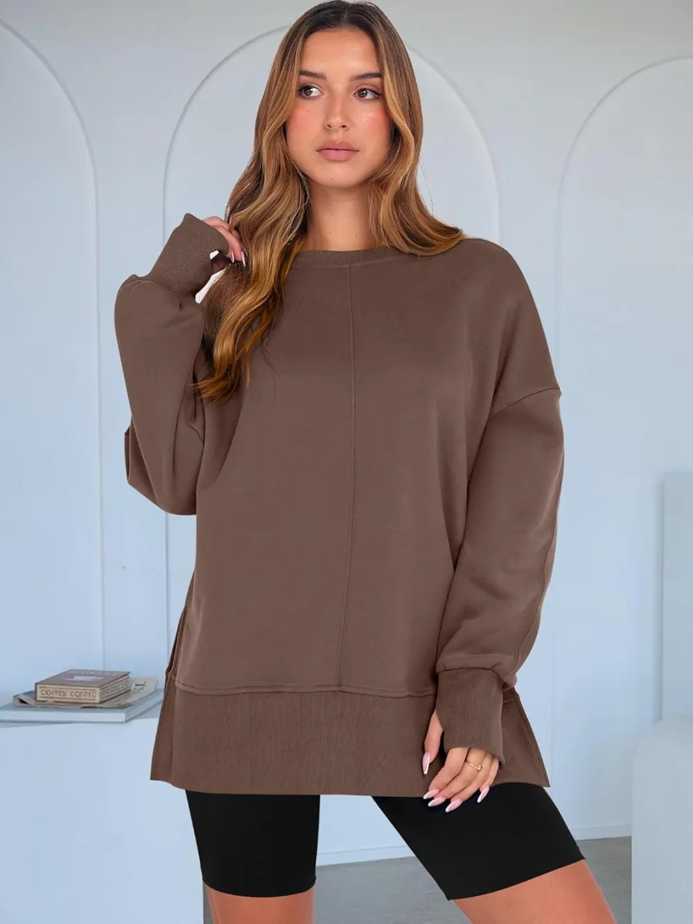 Women Oversized Sweatshirts Thumbhole Long Sleeve Hoodies Shirts