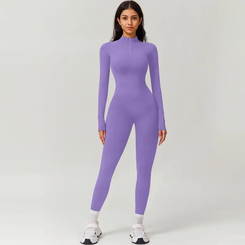 Women's All-Season Zip Sports Yoga Jumpsuit