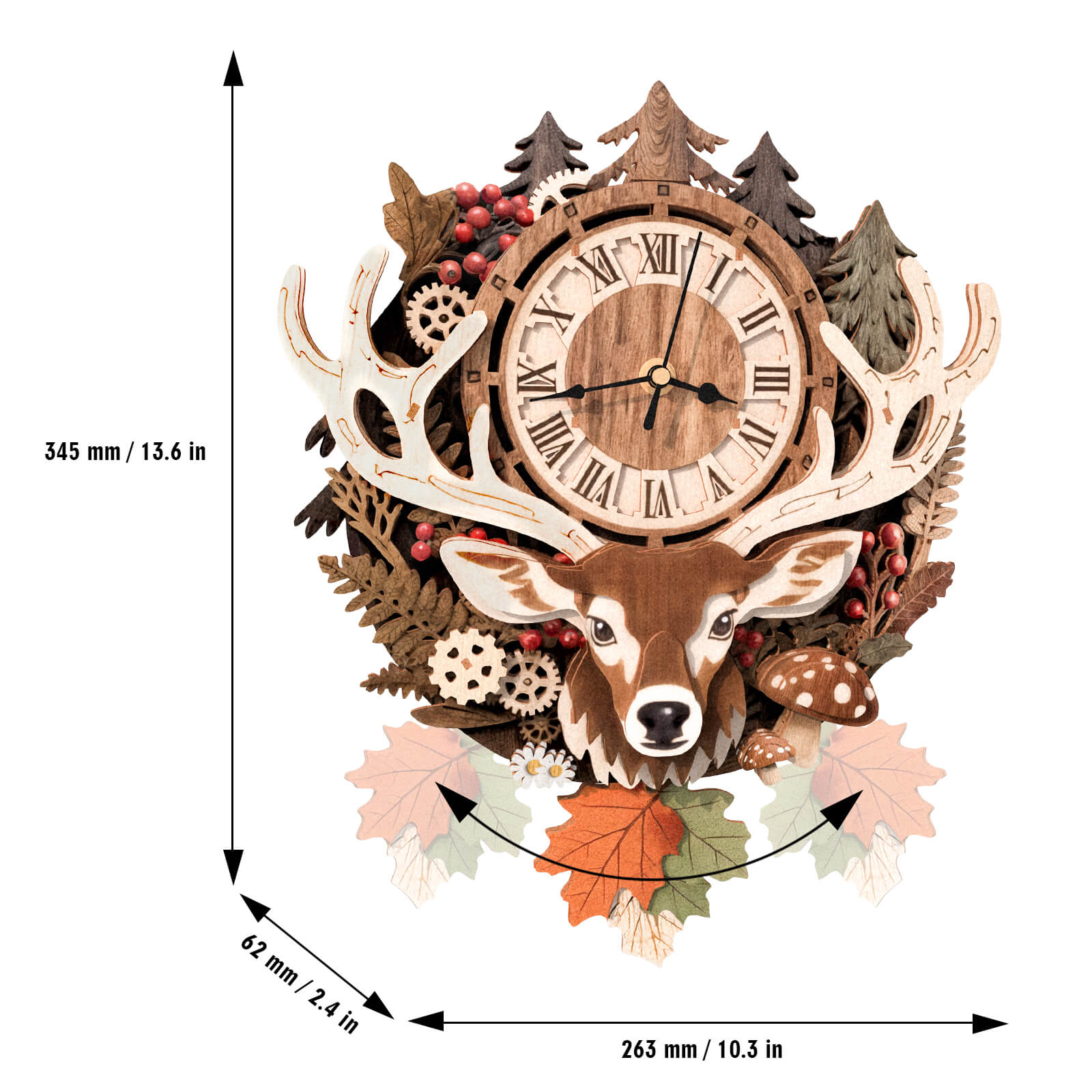 Reindeer– DIY Wooden Clock, 3D Puzzle Craft Kit