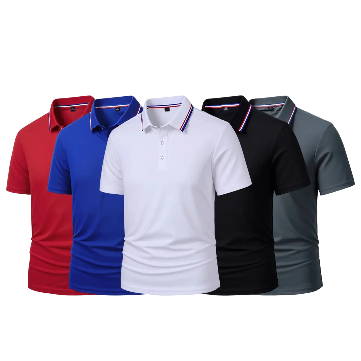 Men's Quick Dry Color Block Striped Polo Shirt