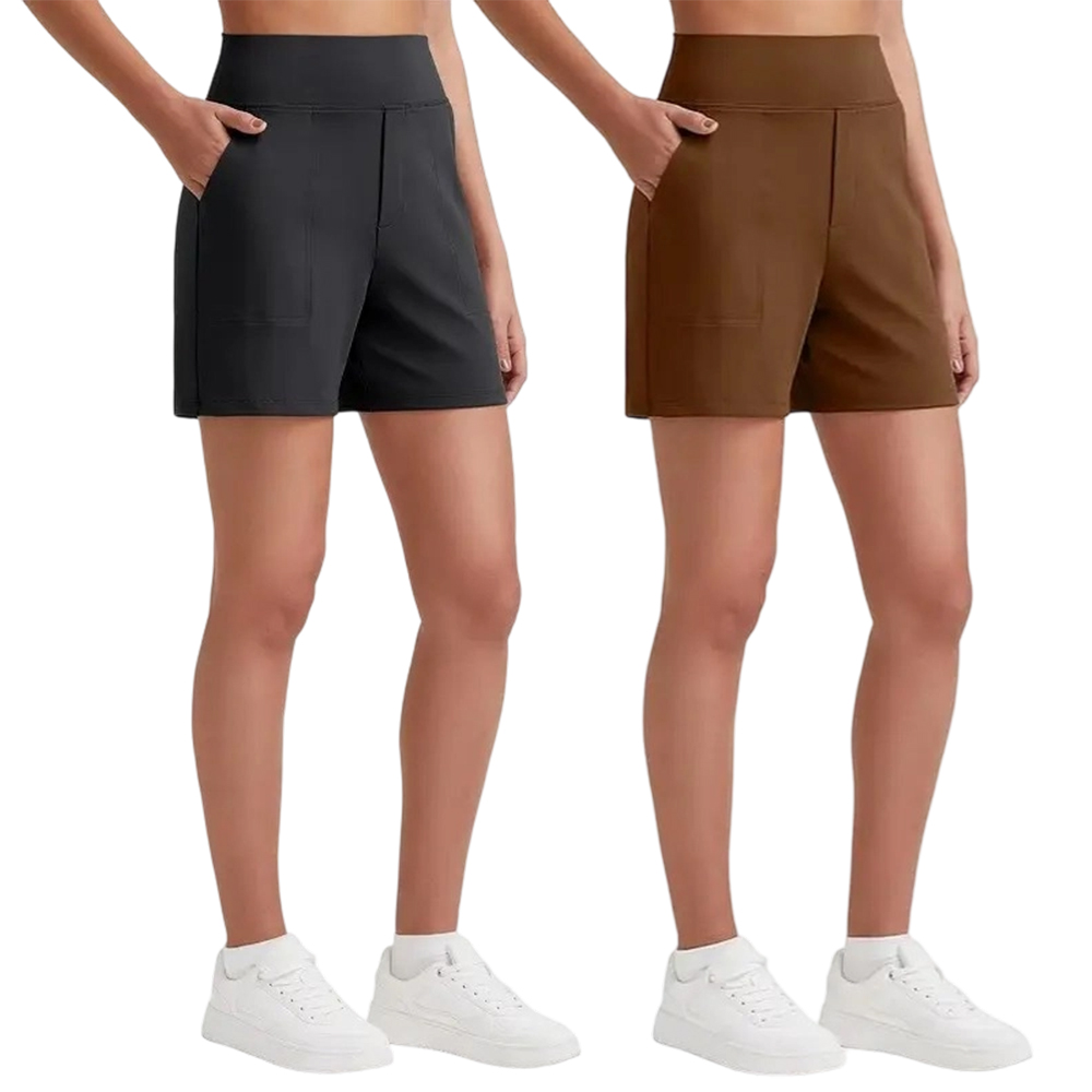 Women's Athletic Shorts High Waisted Running Yoga Shorts Summer Casual Burmuda Shorts with Pockets Activewear