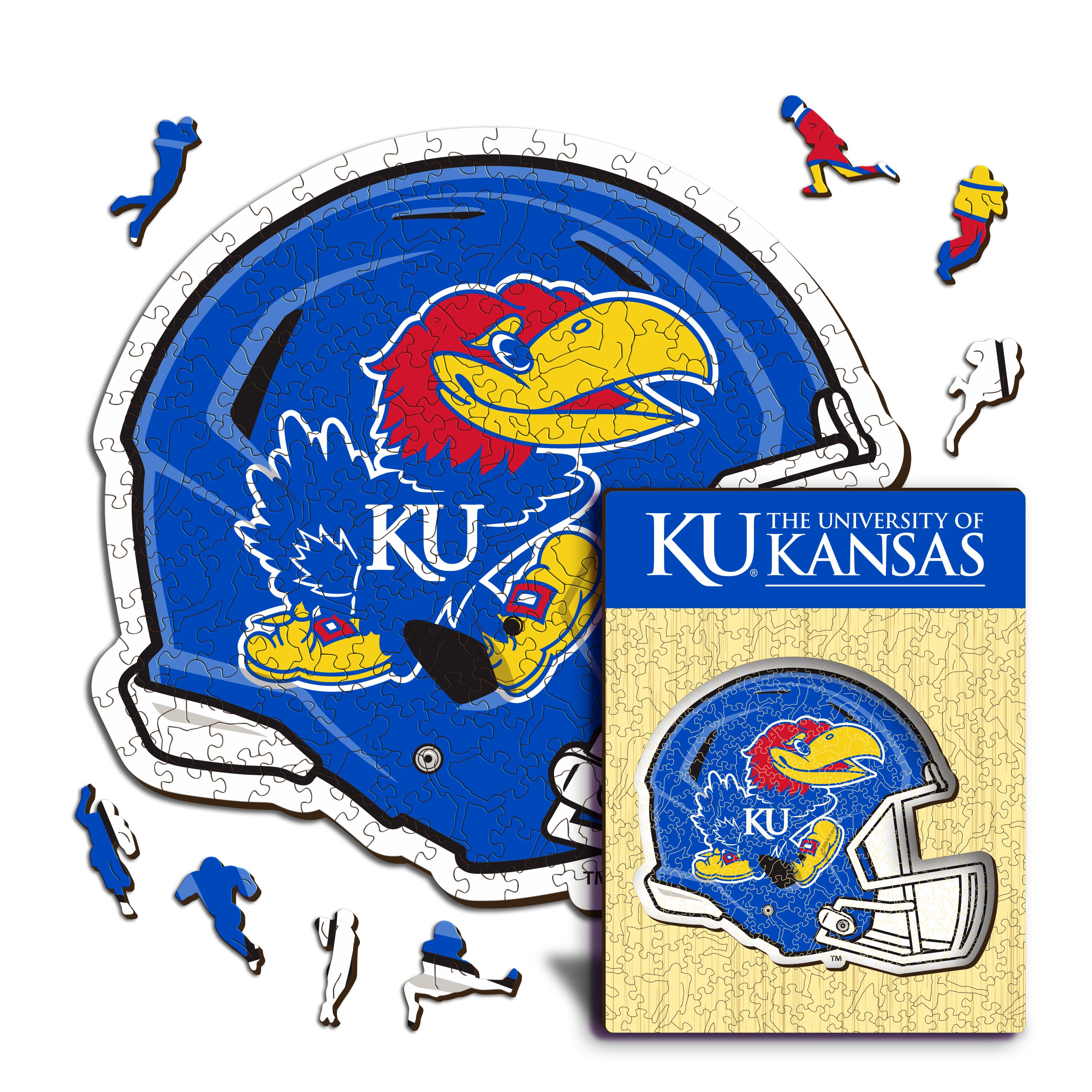 University of Kansas Helmet - Wooden Puzzle