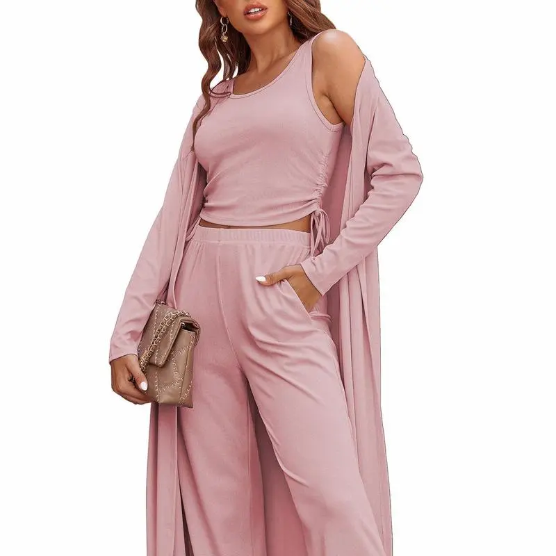 Women's Lightweight Sleepwear 3-Piece Set Sportswear