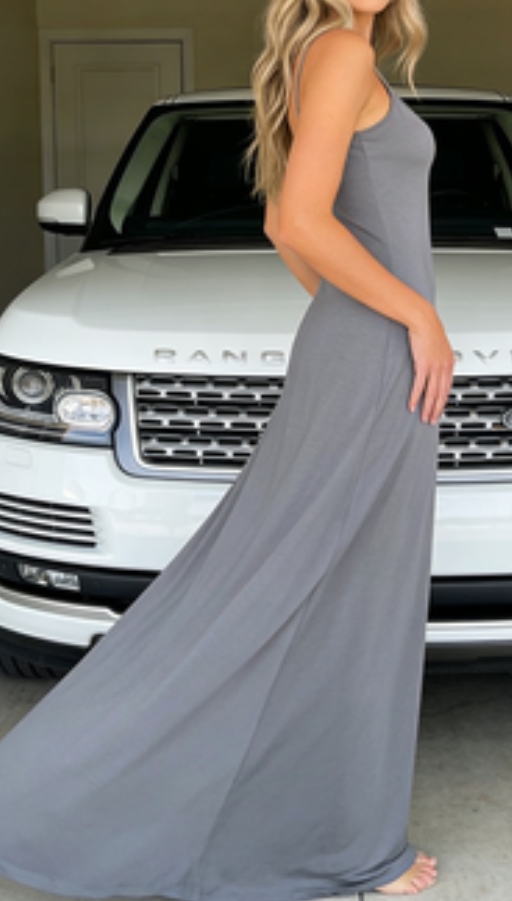 Buttery Soft Stretch Crepe: Draped Casual Maxi Dress for Effortless Flow