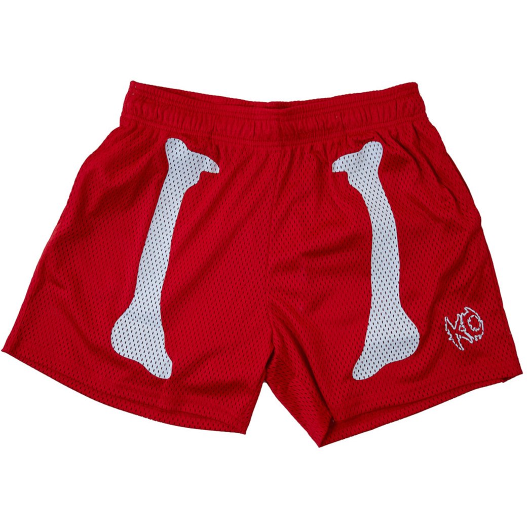 VENTED MESH SHORTS BONE DRY - RED / WHITE