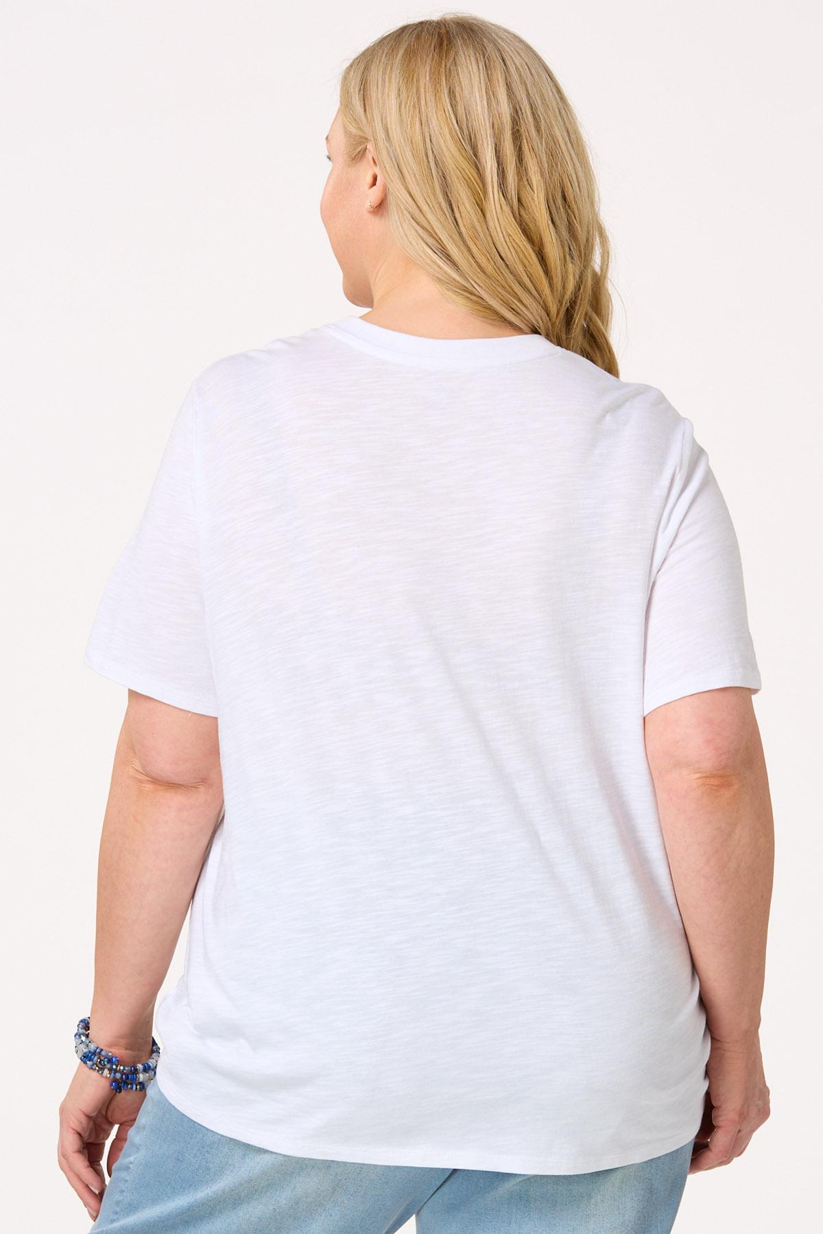 Plus Size Mixed Print Bow Tee