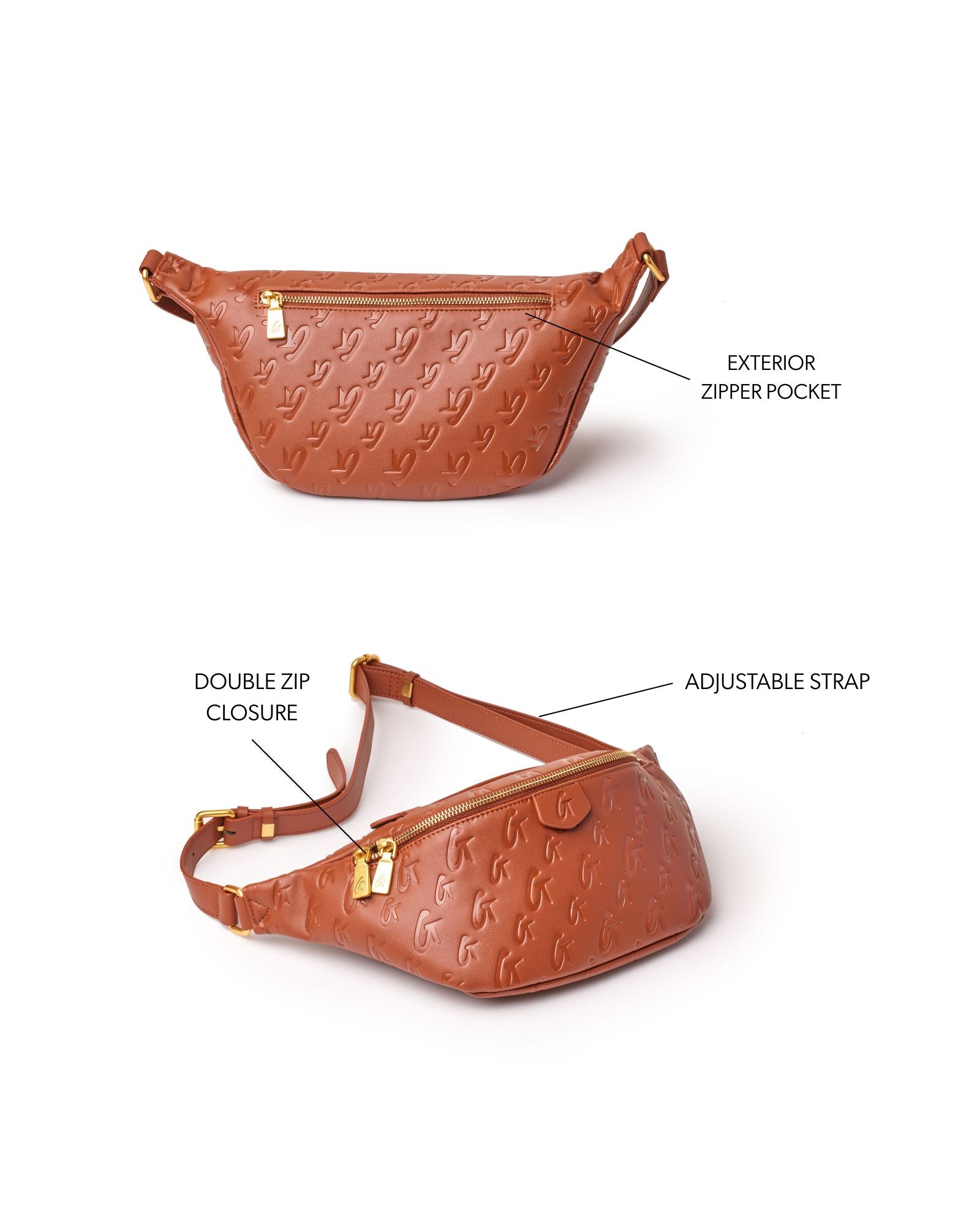 MONOGRAM FANNY PACK - BROWN