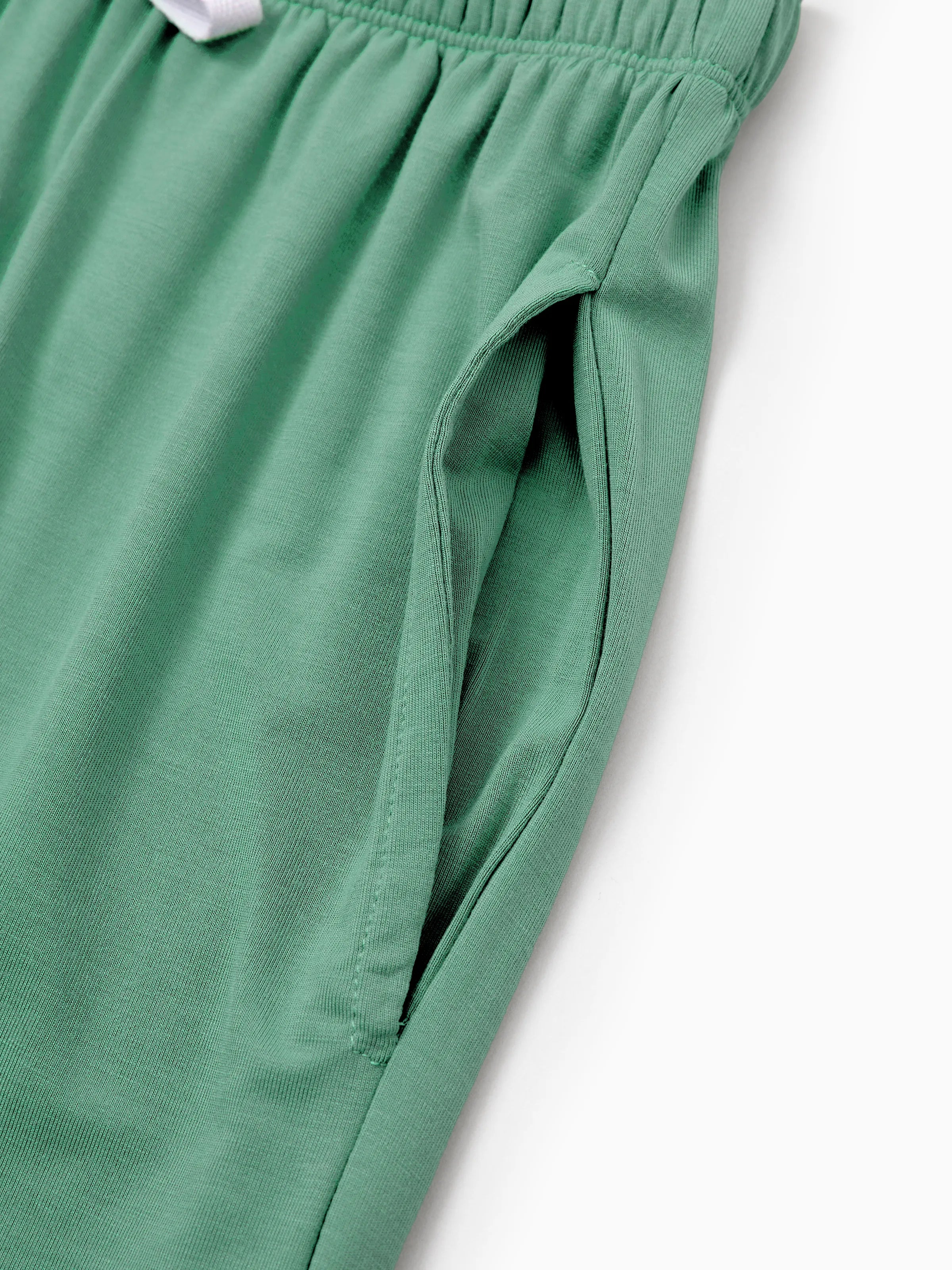 Family Matching Bamboo Pajamas Buttery Soft Bamboo Viscose PJs for Men Women Kids Toddler Baby, Solid Color Short Sleeve Shirt & Shorts Sleepwear Green