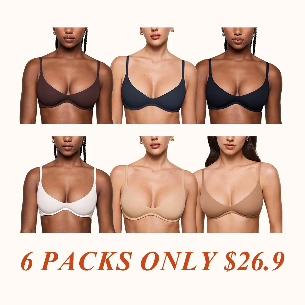 Women's Inbarely Plus Plunge Bra - Unlined Underwire Sexy Demi Balconette Bras