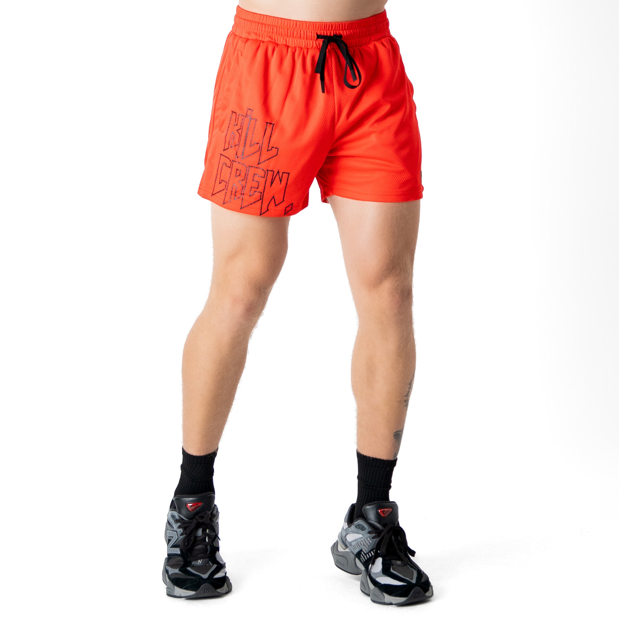 MUAY THAI SHORTS (MID THIGH CUT) v1 -  RED