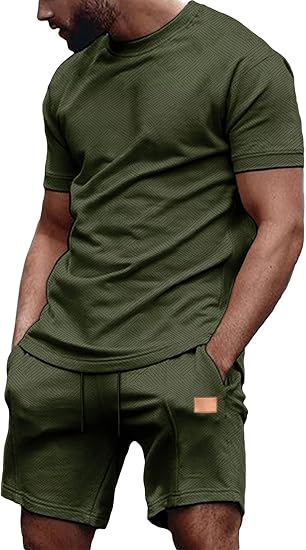 🌴Men’s Casual Summer 2-Piece Shirt & Shorts Set – Comfortable Everyday Outfit