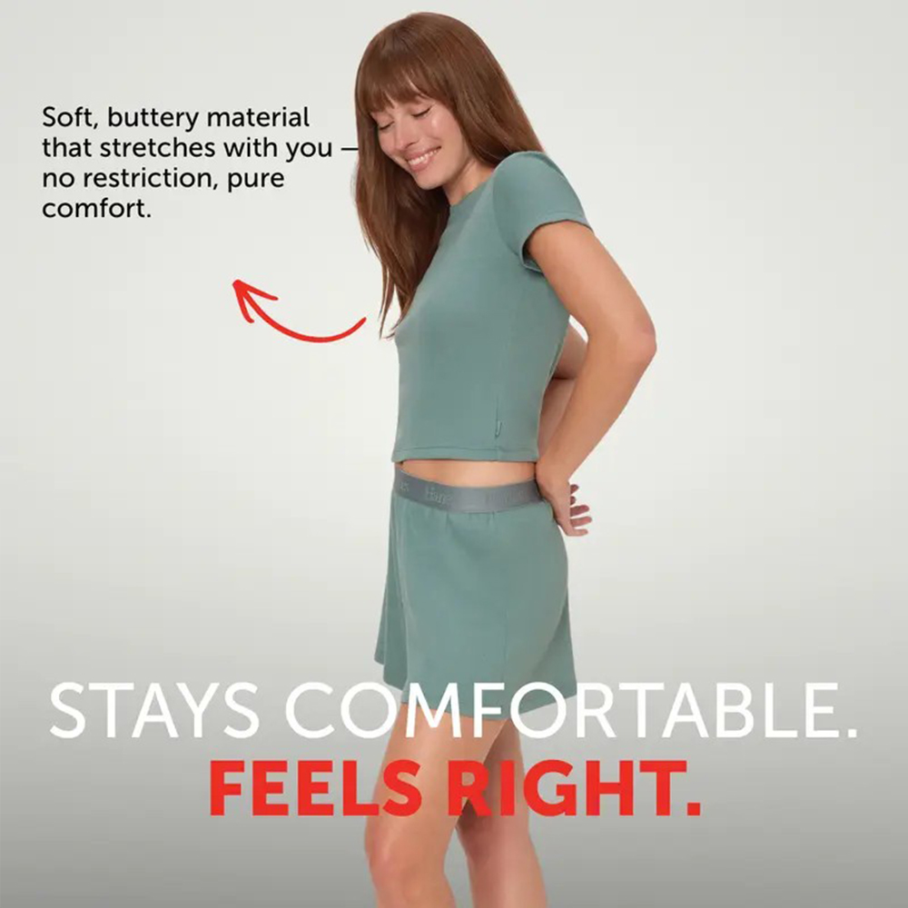 ⚡Today Only Deal🔥Women's Ribbed 2-Piece Lounge Set – Cropped Baby Tee & Sleep Shorts