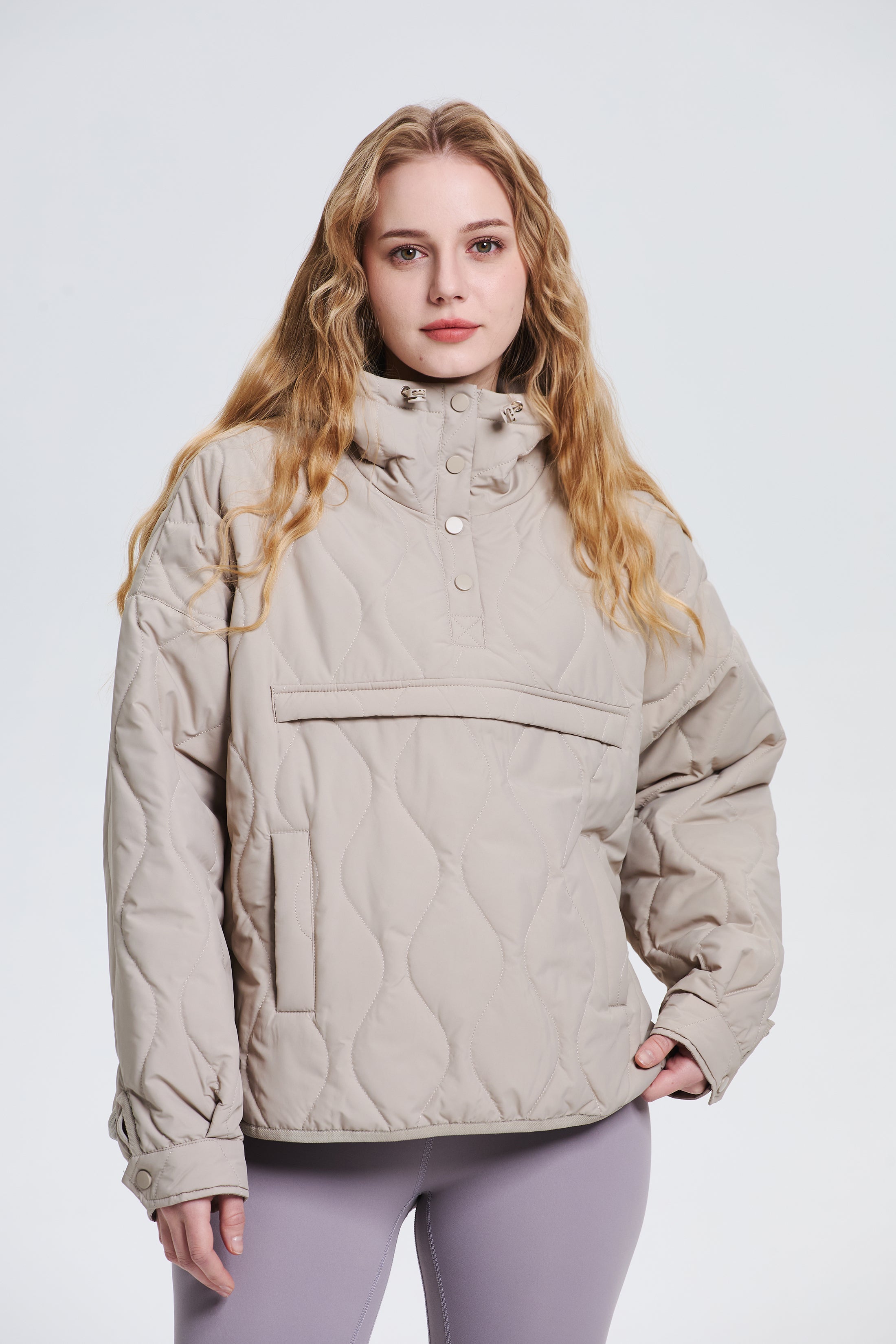 Women's Packable Quilted Water - Repellent Hooded Pullover