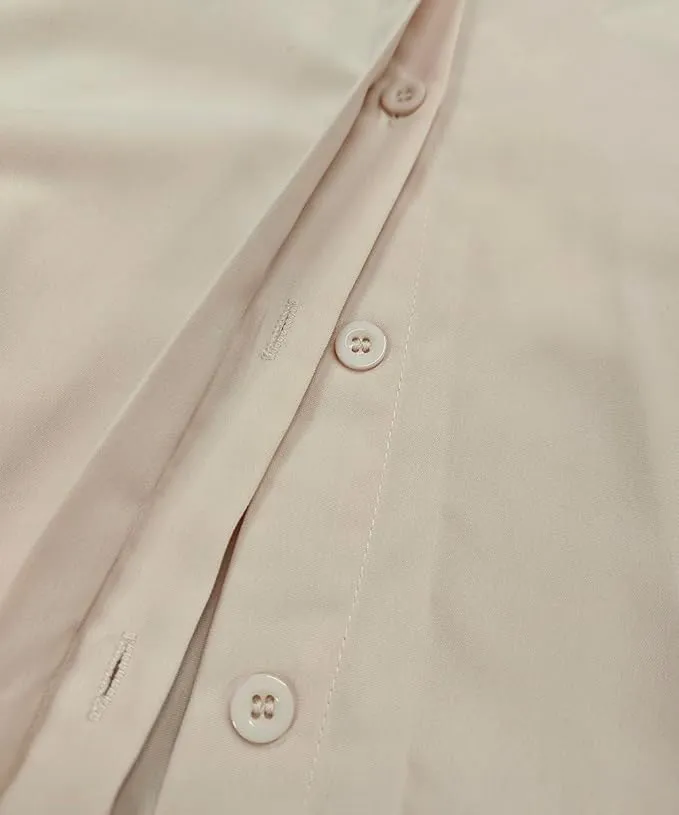 Womens Cotton Button Down Shirt Casual 3/4 Sleeve Loose Fit