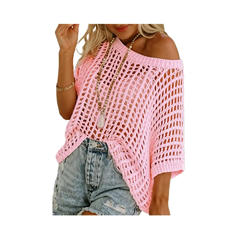 Women's Crochet Hollow-Out Beach Cover-Up & Casual Top