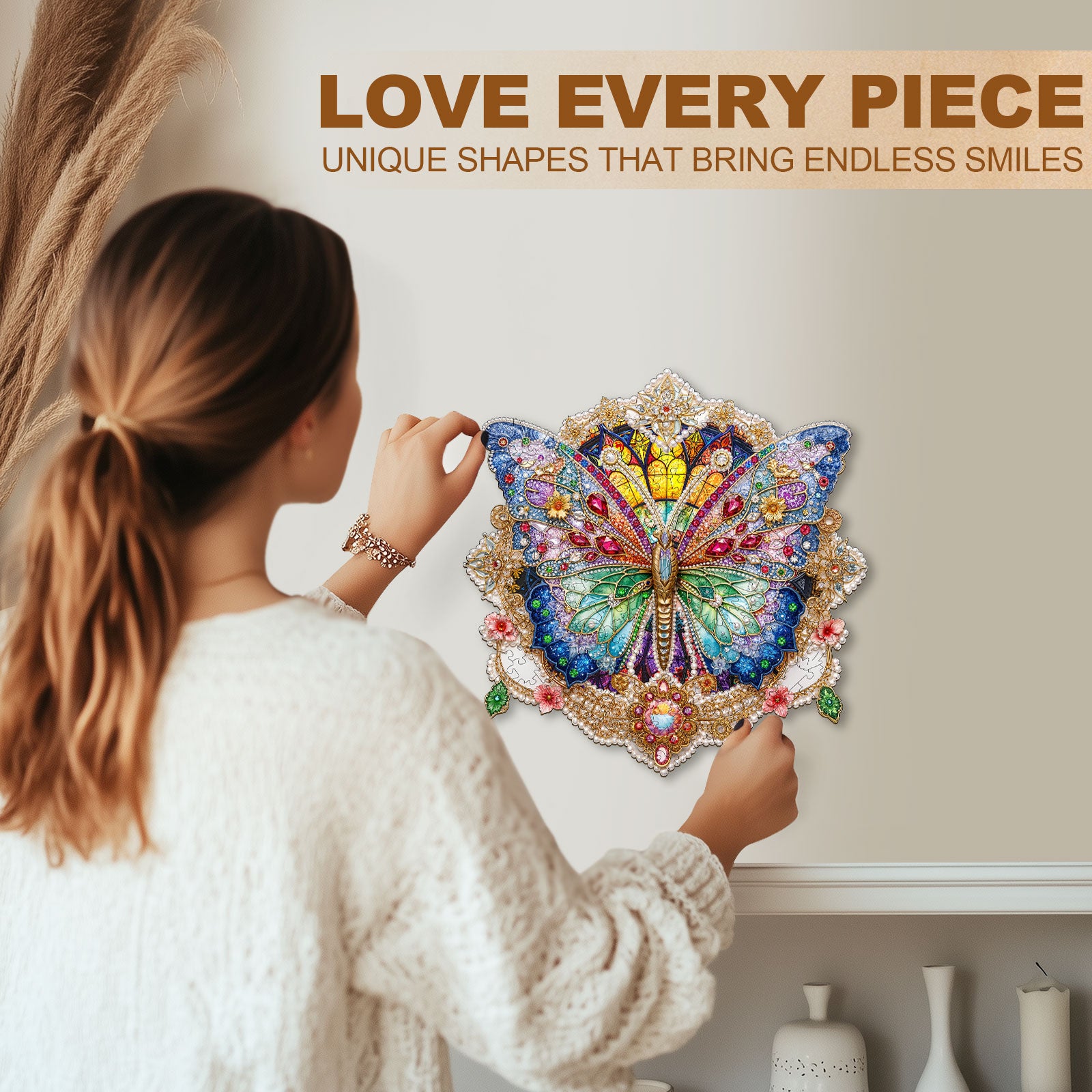 Gem Butterfly Wooden Jigsaw Puzzle