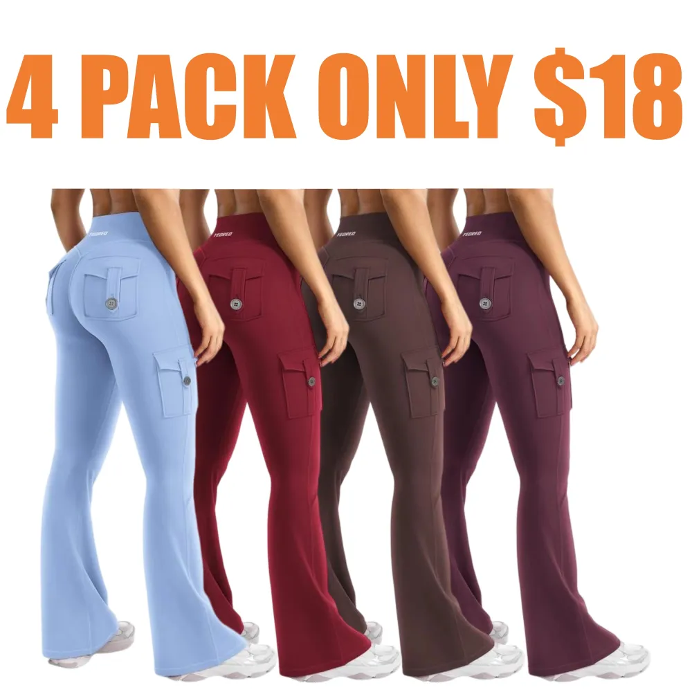 Women's Yoga Flare Leggings with Pockets Hidden