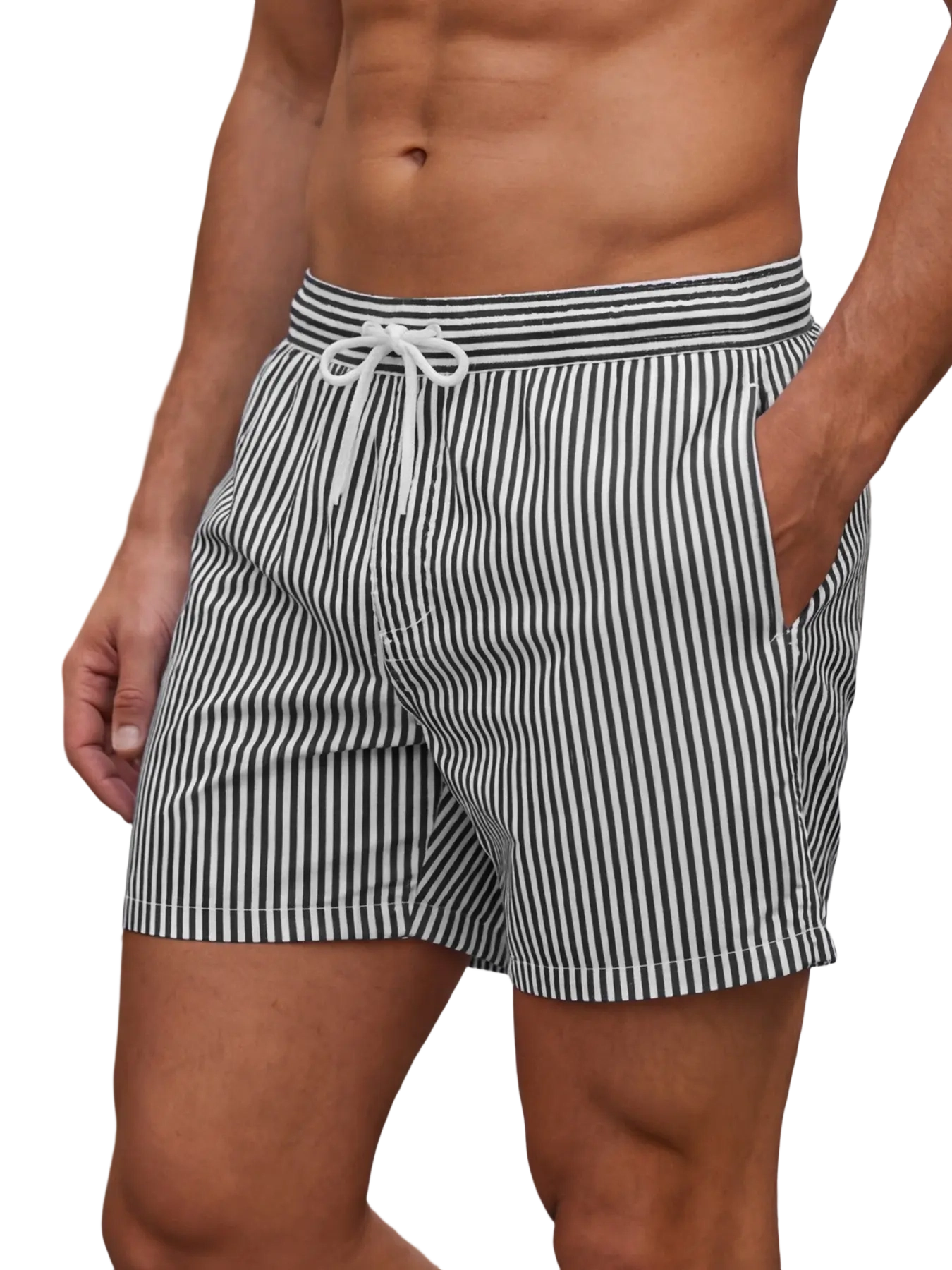Men's Regular Fit Striped Print Shorts