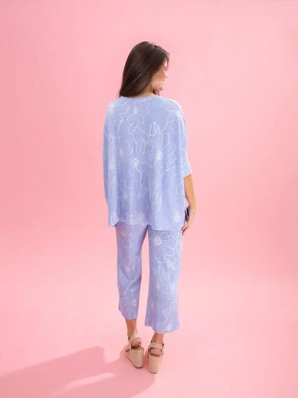 Ruffled floral pattern loose suit