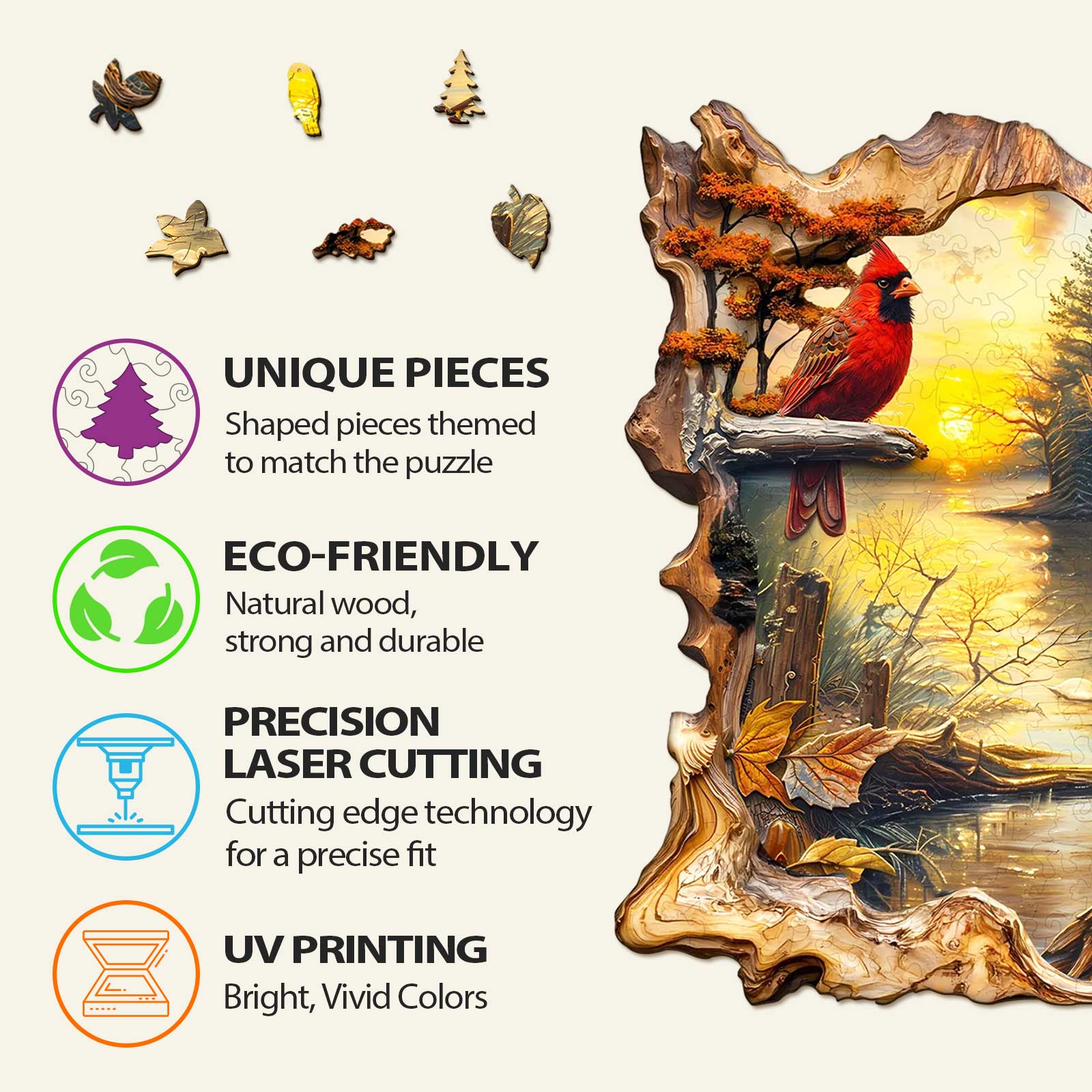 Sunset Lake Wooden Jigsaw Puzzle