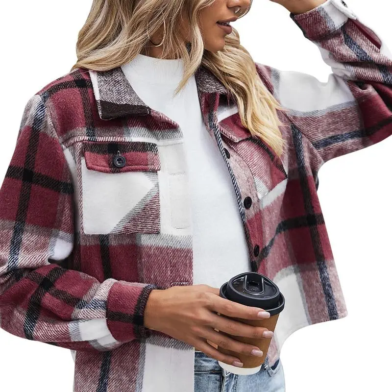 Women's Vintage Flannel Plaid Jacket