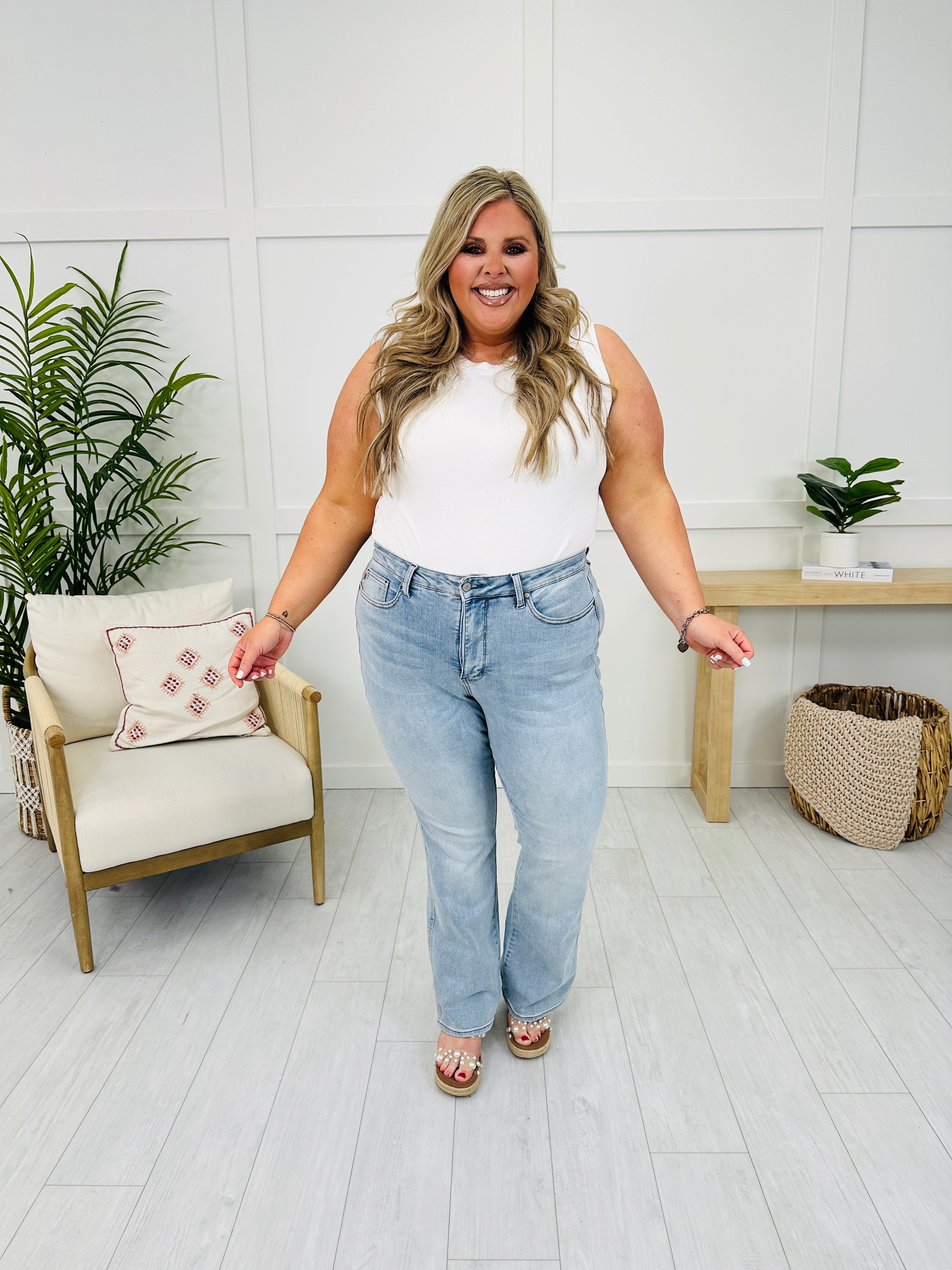 Judy Blue Three Pointer Tummy Control Bootcut Jeans in Three Inseams