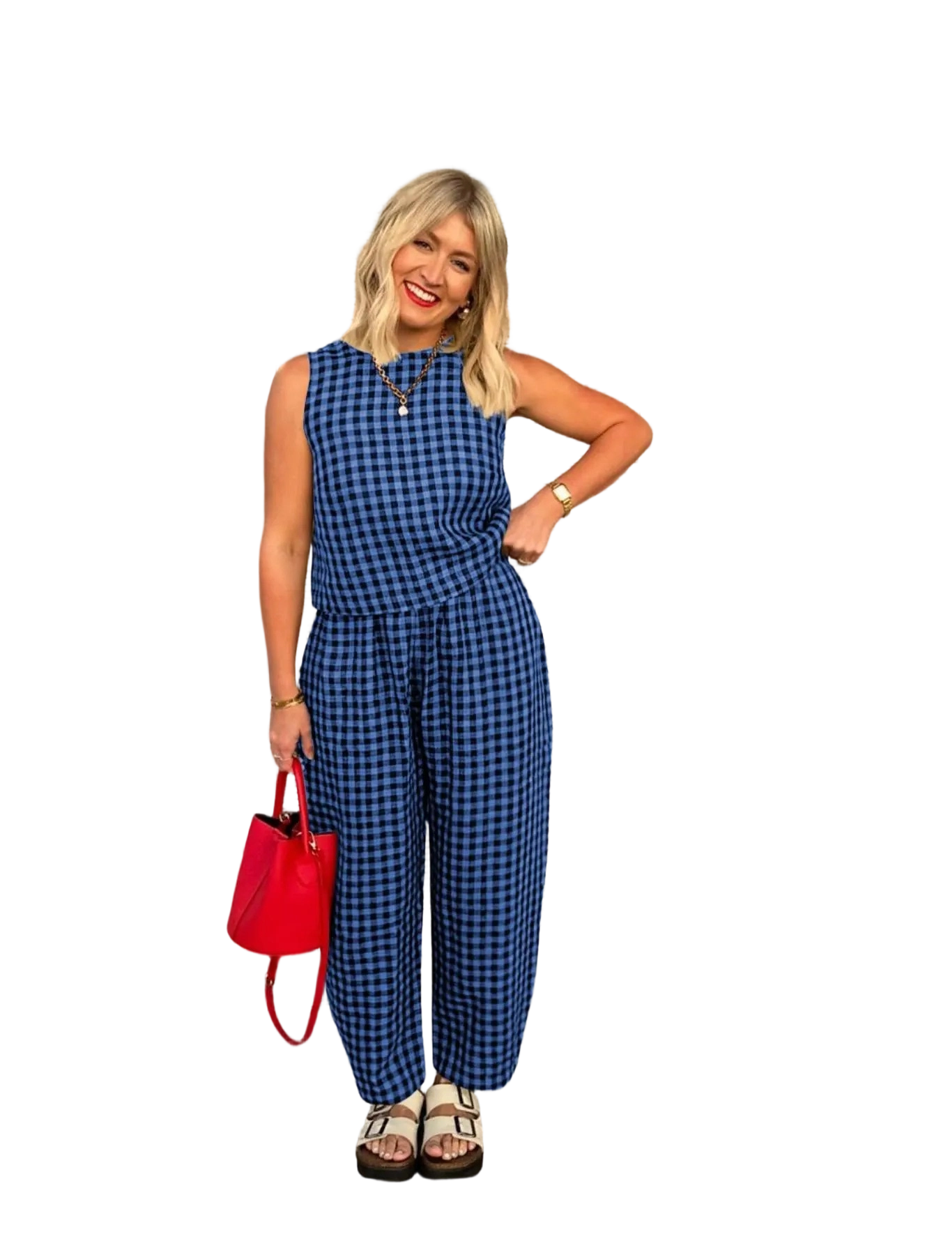 🔥Women’s Plaid Cotton 2-Piece Lounge Set