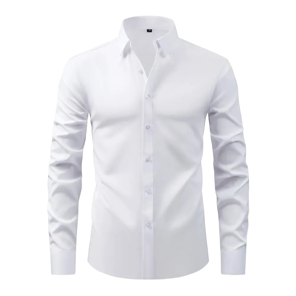 Four-Sided Elastic Natural Button Men'S Large Size Shirt Free Of Ironing And Anti-Wrinkle Business
