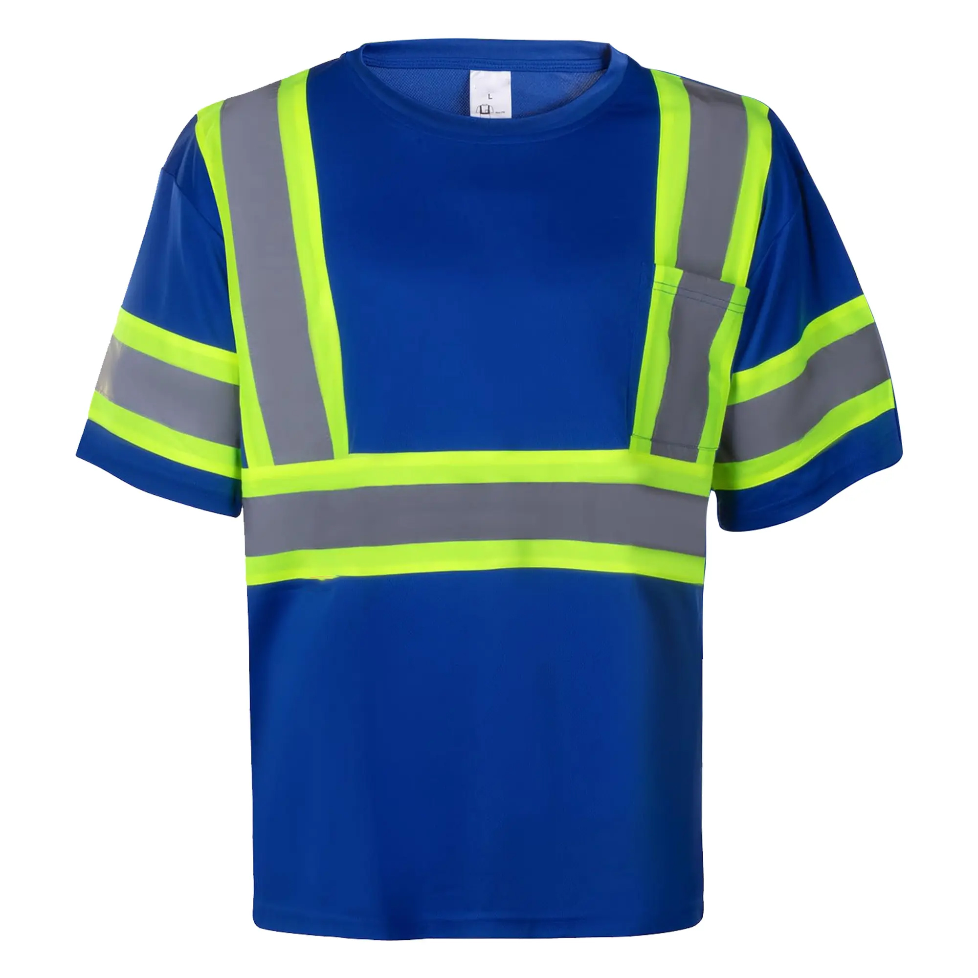 Men’s High Visibility Reflective Work T-Shirt – ANSI Style Safety Tee