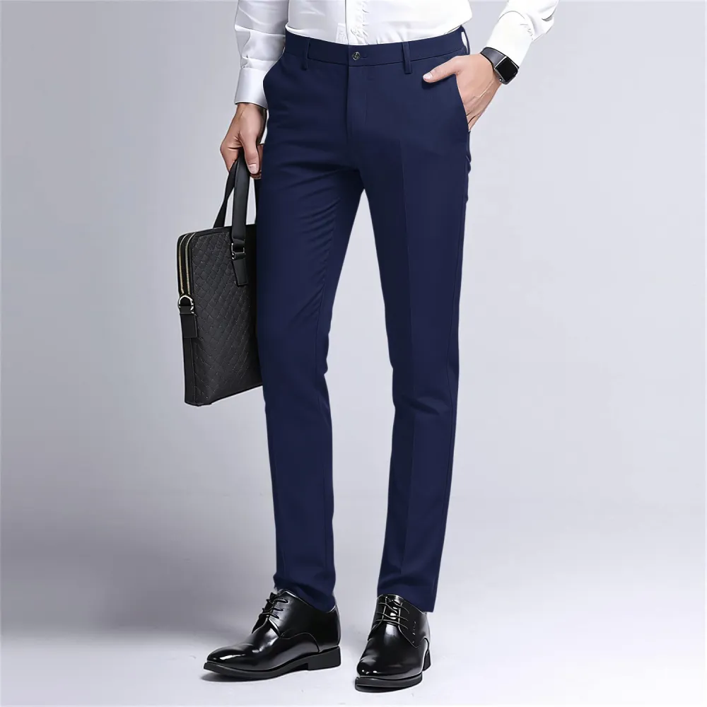 Men's Stretch Dress Pants Slim Fit Skinny Suit Pants
