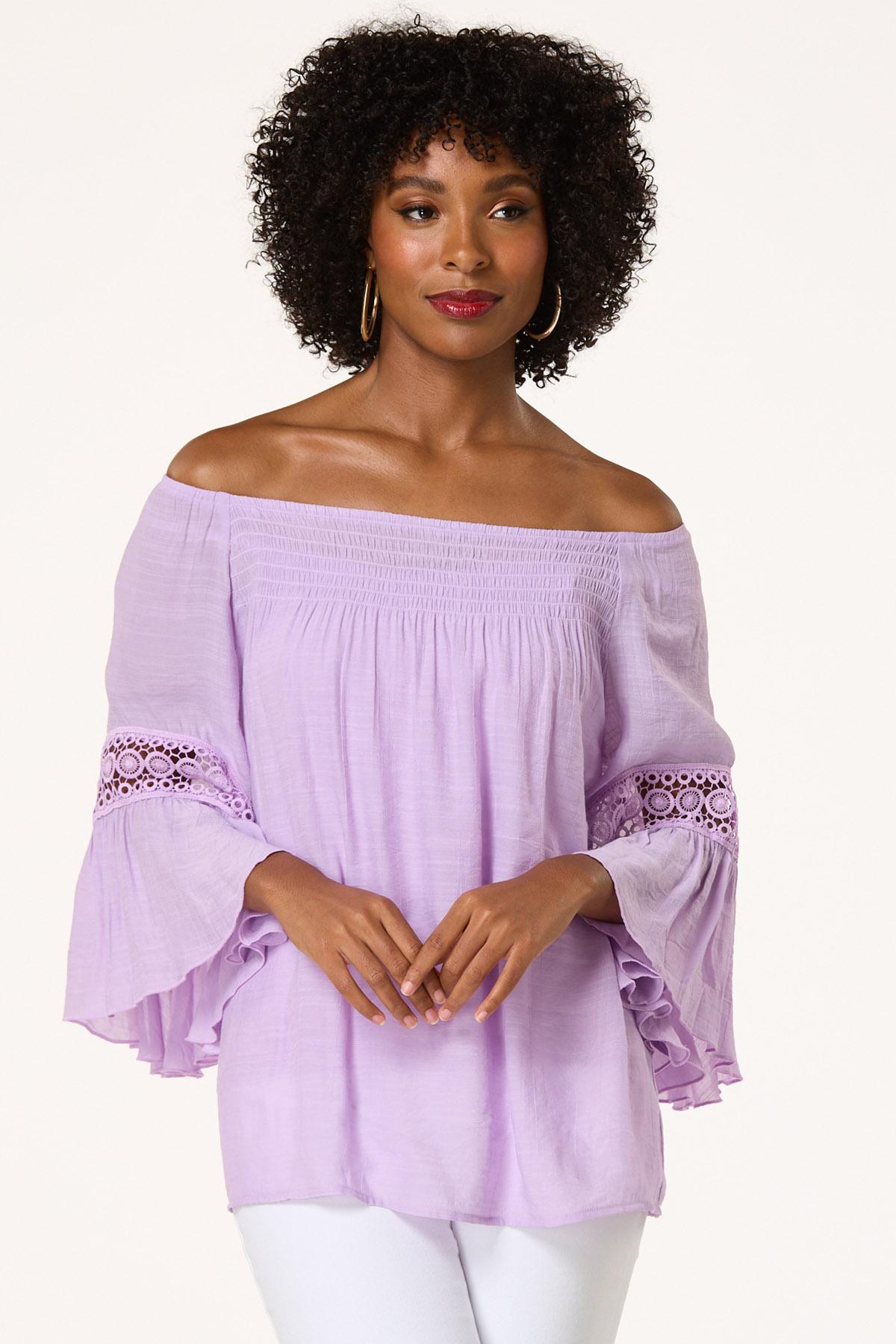 Smocked Crochet Sleeve Top