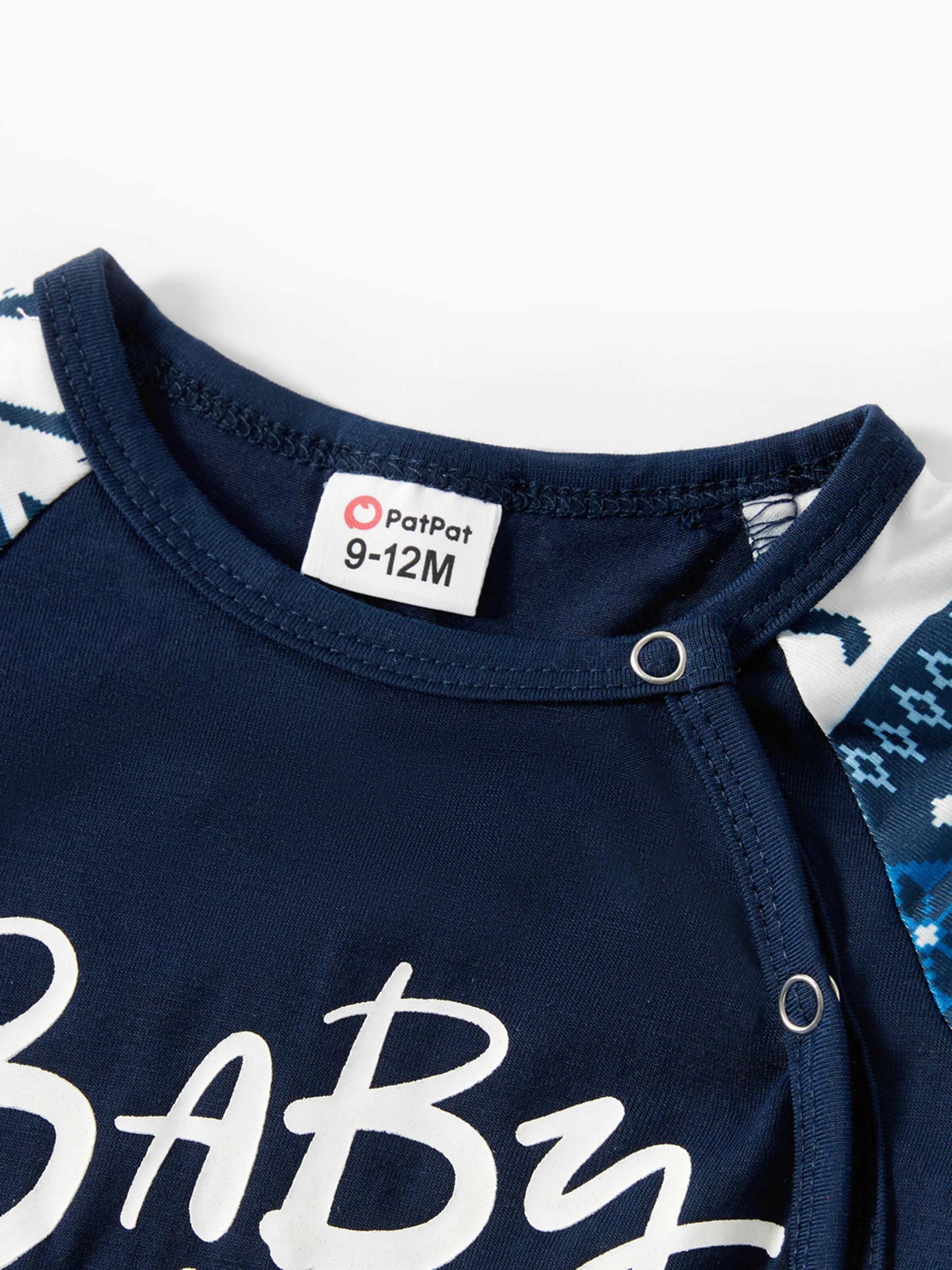 Mosaic Family Matching Letter Top Reindeer Pants Christmas Pajamas Sets with Christmas Socks Deep Blue