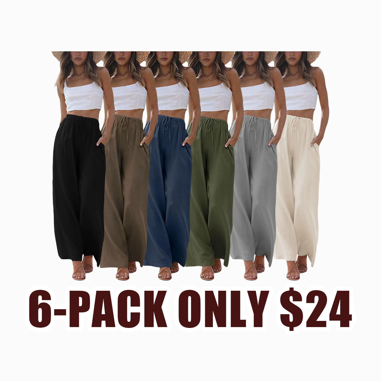 2026 Palazzo Pants for Women - Beach to Street Wide Leg + Pockets