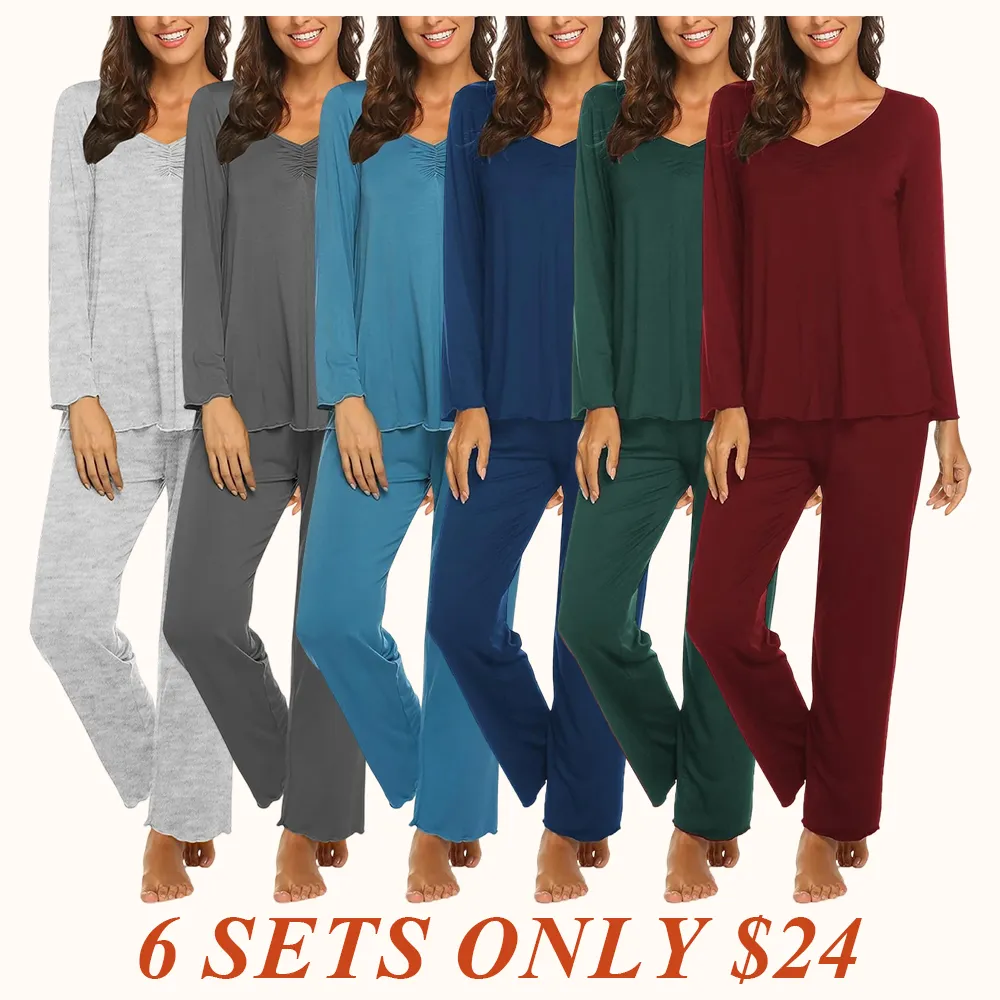 Womens Pajama Sets 2 Piece Lounge Set Fall Winter Pajamas