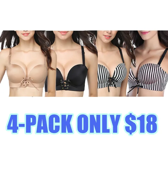 Add Two Cups Bras Brassiere for Women Push Up Padded Unlined Comfort Womenswear