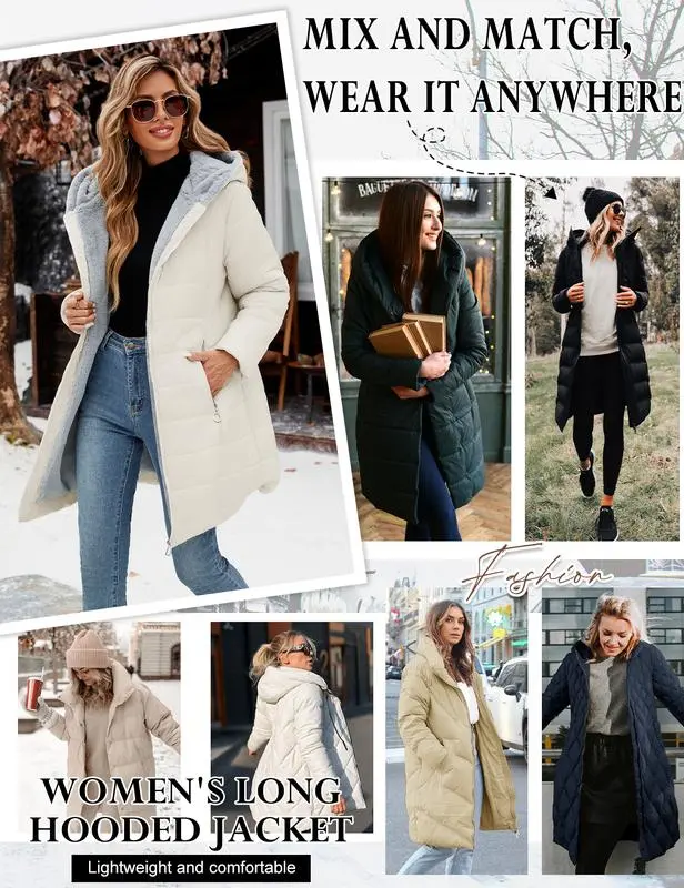 Women's winter windproof and warm slim-fit down jacket