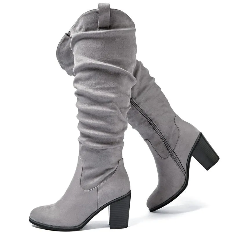 Luoika Women's Extra Wide Calf Knee High Boots