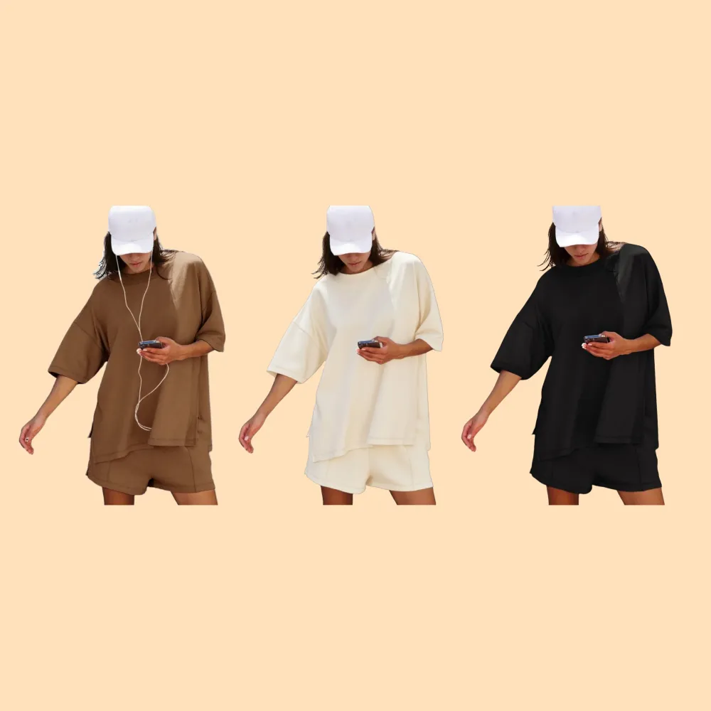 Women Lounge Sets Short Sleeve Cute Tops Shorts