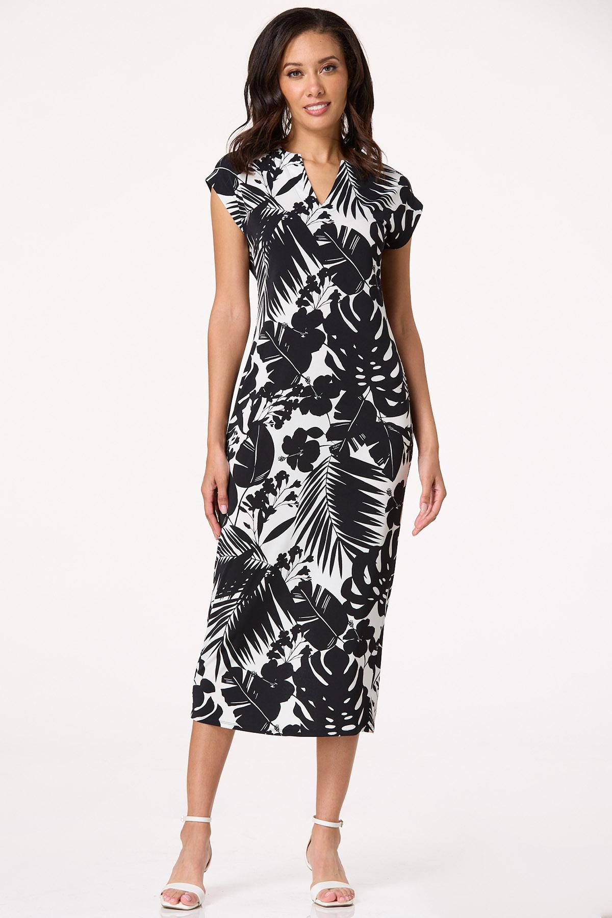 Tropical Palm Midi Dress